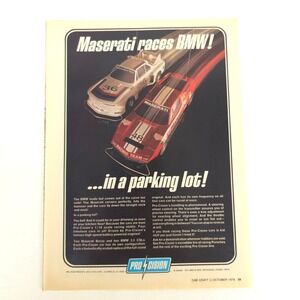 Vintage Maserati Bora BMW 3.5 CSL Print Ad Racing Cars Collector Display 1978